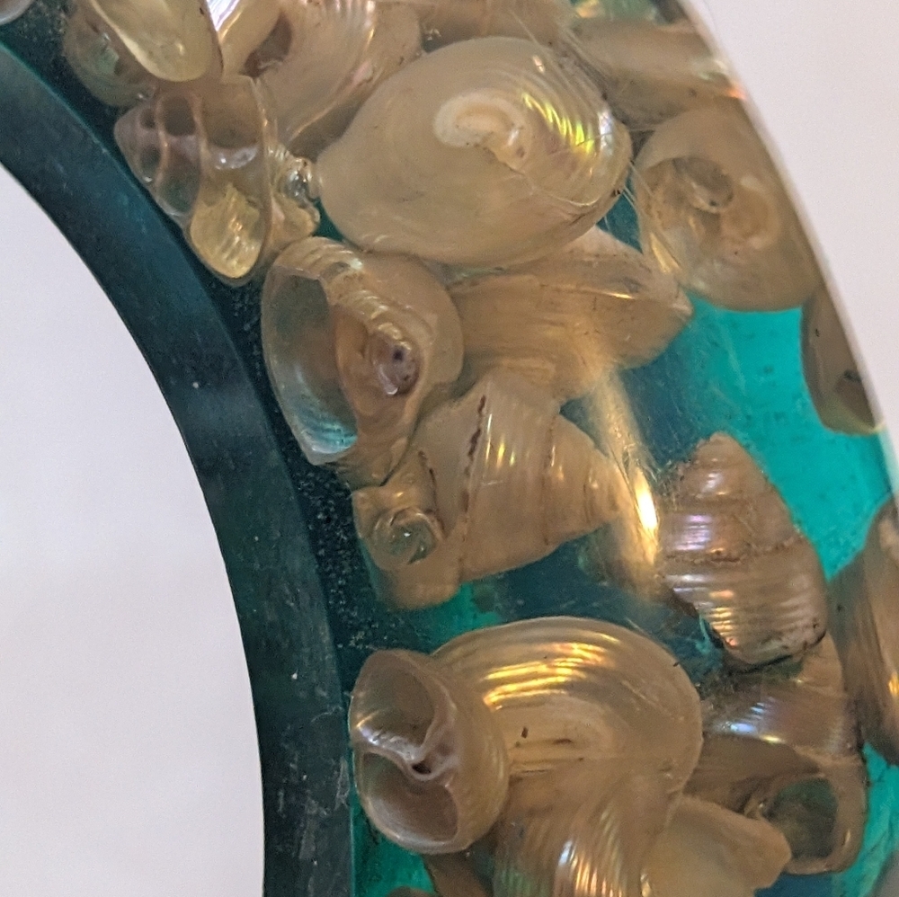 RARE Signed Angelo Tarlazzi La Porte Bleue Paris 1980s Resin Shell Bangle - Picture 8 of 12